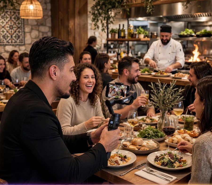 Gimbal shoot in a restaurant